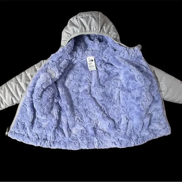 The North Face Gray and Purple Reversible Puffer Jacket - Picture 3 of 5